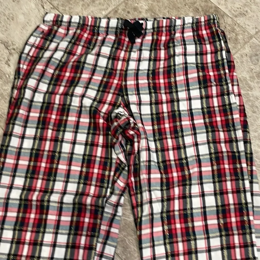 Victoria’s Secret Women's Plaid Pajama PJ  Pants Medium Red Black - Image 4