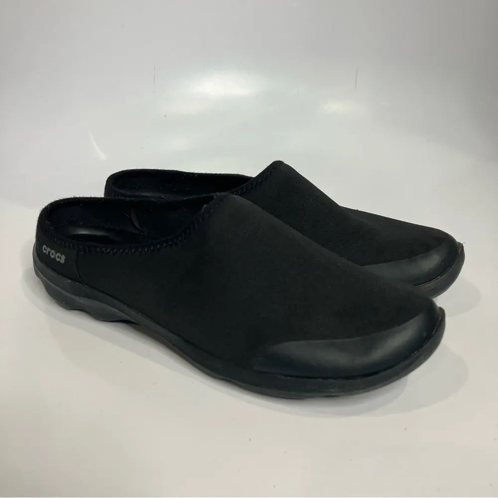 Crocs duet busy day 2.0 Satya mule flat black women’s size 7 casual‎ minimalist - Image 2