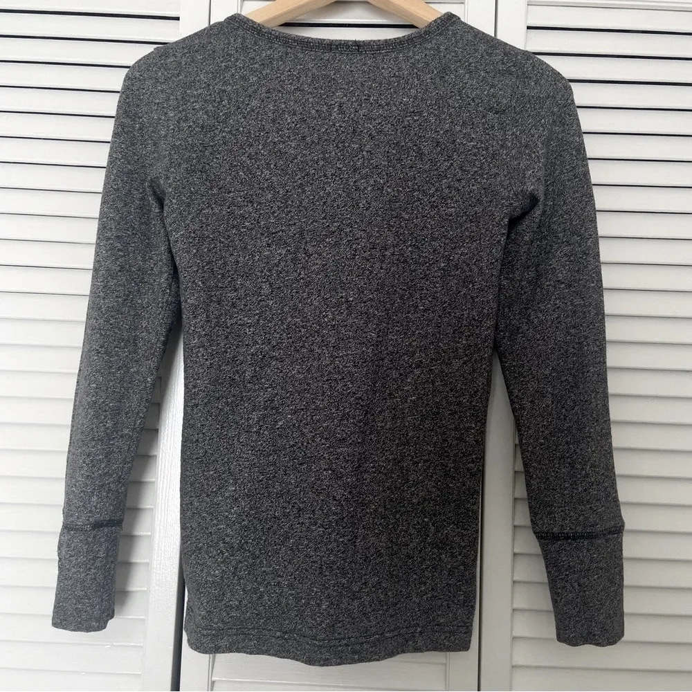J. Crew Cotton Charcoal Gray Henley Knit Pullover Top XXS - Image 4