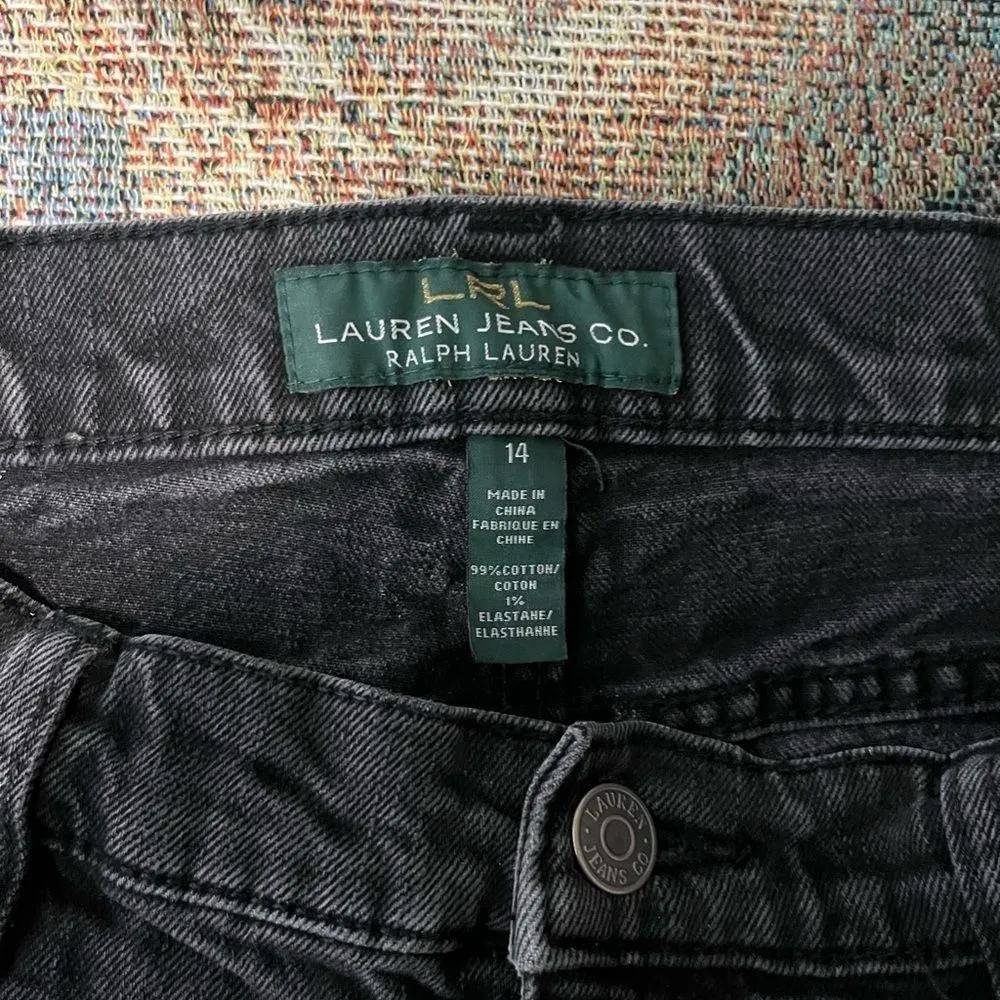 Lauren Ralph Lauren Black Classic Bootcut Jeans Sz 14 Stretch Denim Mid - Image 13