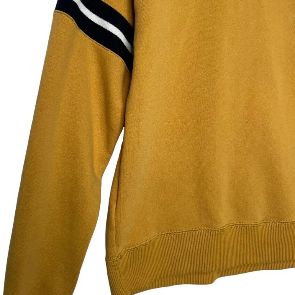 Abercrombie Fitch Top Womens XS Felt Logo Sweatshirt Academic Rugby Yellow - Image 11