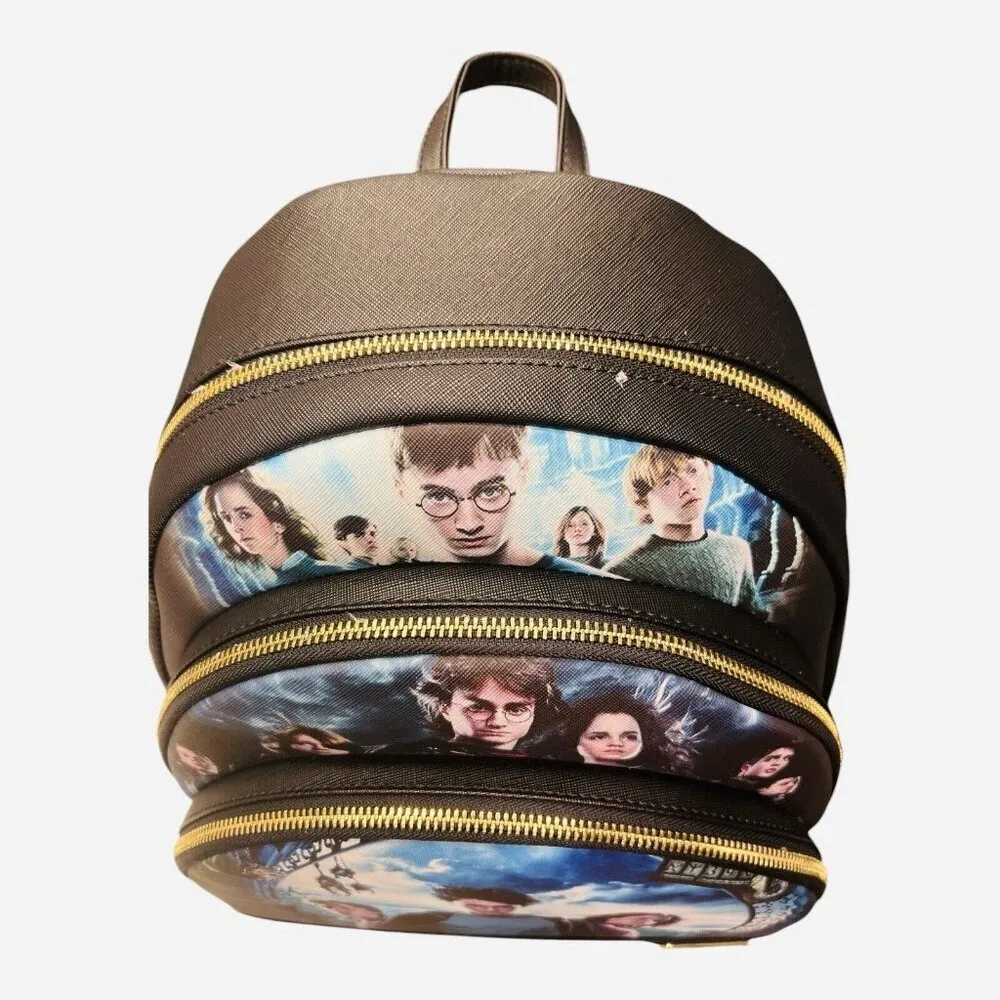 Harry Potter TRILOGY SERIES 2 Triple Pocket Loungefly Wizardry Mini Backpack NWT - Image 3