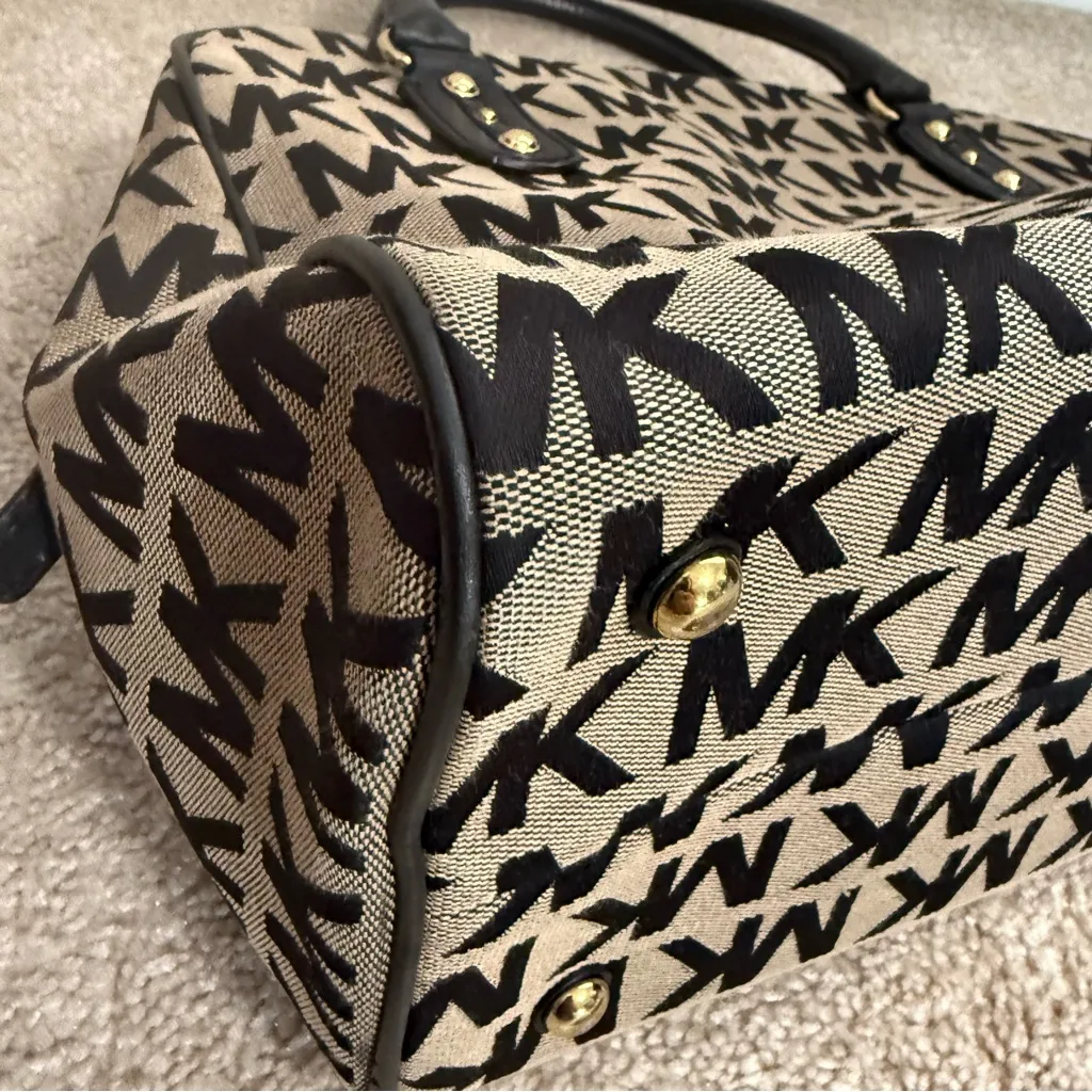 Michael Kors Veronica Monogram Canvas & Leather Dome Satchel - Image 9
