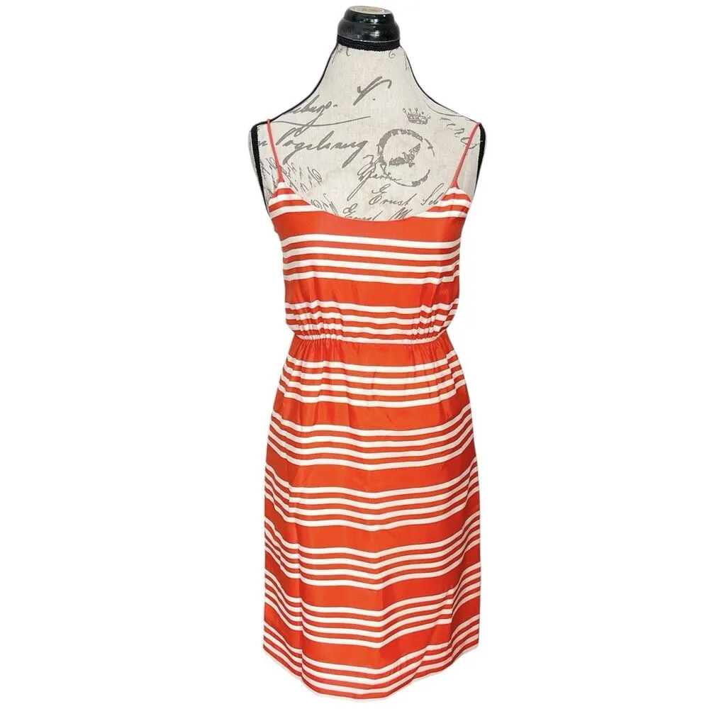 J. Crew dress Size 0 Womens Sleeveless Beach Preppy Casual Trendy Modern Summer Orange - Image 2