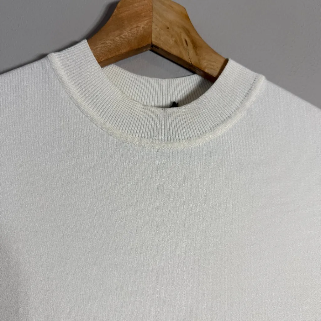 Hugo Boss Ferdola Mixed Media Midi Dress Women's XS Ivory Black Career Chic NWOT - Image 10