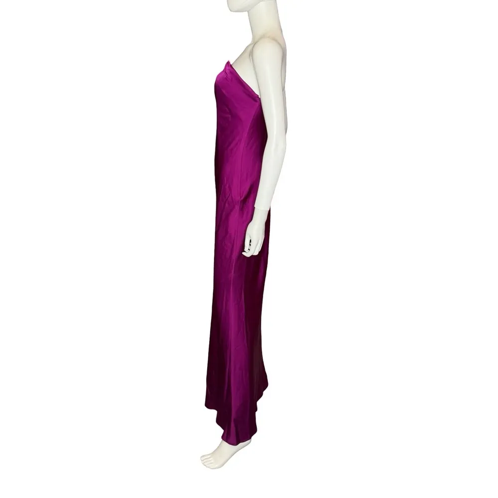 Liv Foster Clara Satin Long Dress Wine Berry Women’s Sz 2 Purple - Image 4