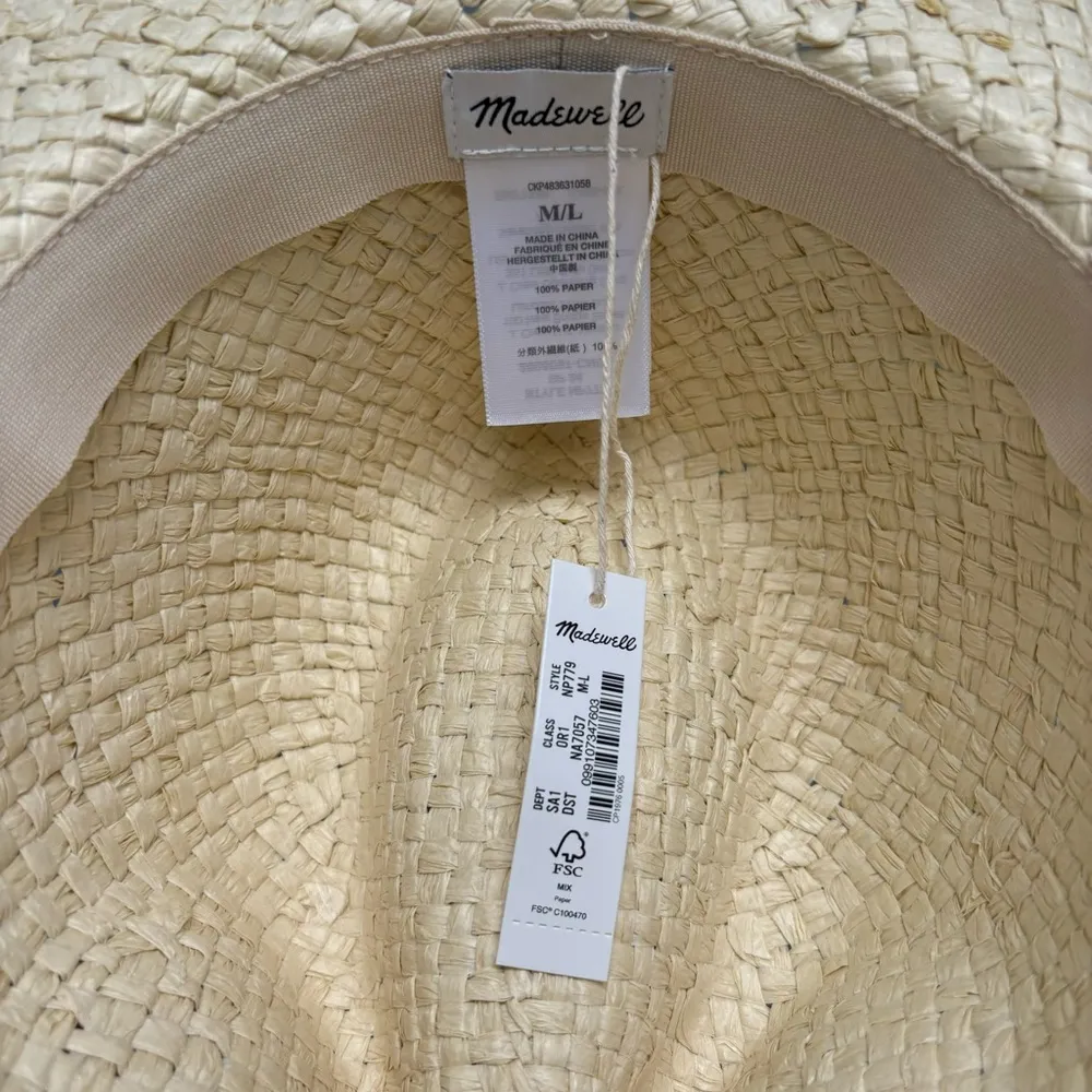 Madewell Woven Straw Hat Wide Brim Natural - Image 5