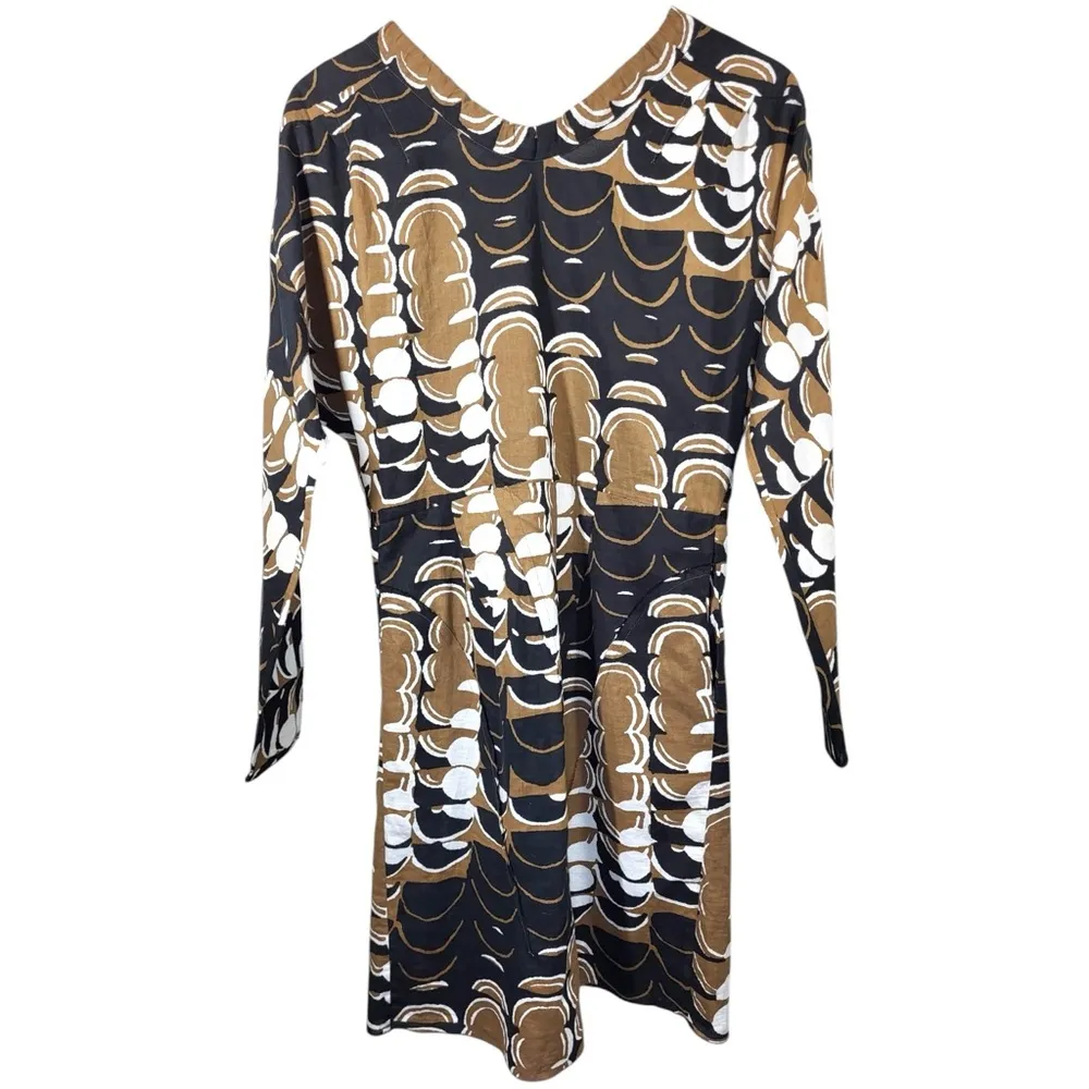 Marni Cotton Tropical Geometric Art To Wear Shift Dress in Multicolor Brown Size 6 - Image 10