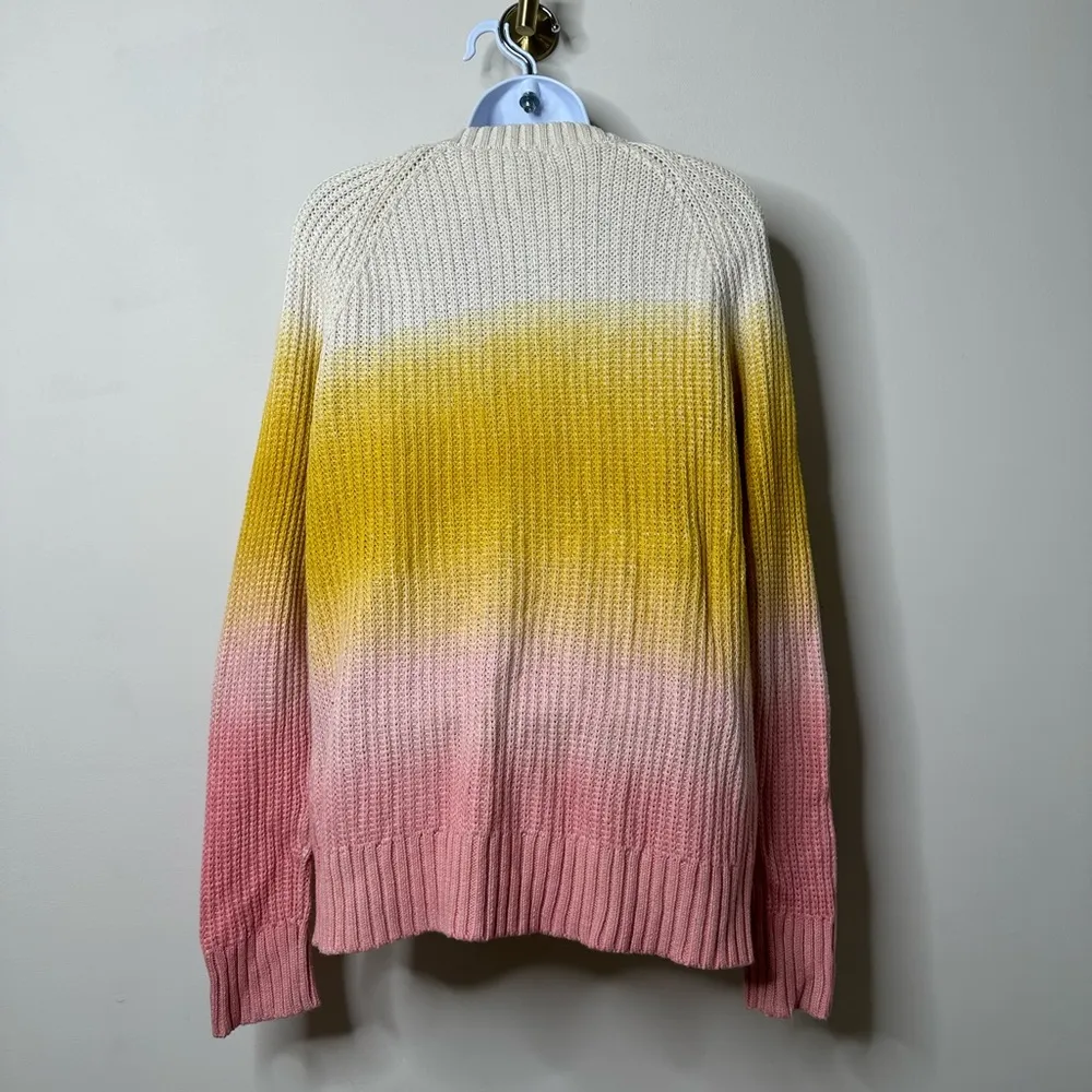 Aerie Pink/Yellow Ombre Pullover Sweater Women's Large - Image 3