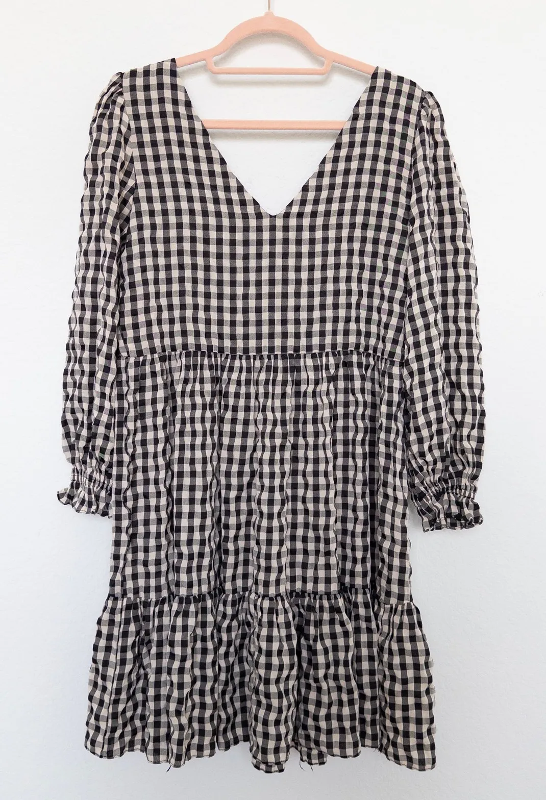 Lucy Paris Womens Dress Size S Black Gingham Mini Puff Sleeve Cottagecore Preppy - Image 1