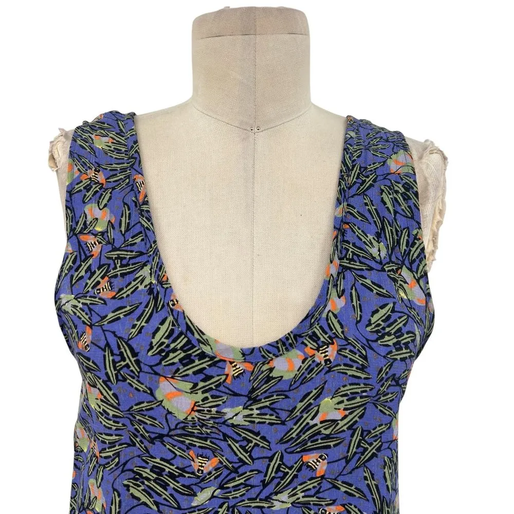 Flax‎ Bumblebee Sleeveless Maxi Dress Purple Green Palm Print Size Petite XS - Image 4