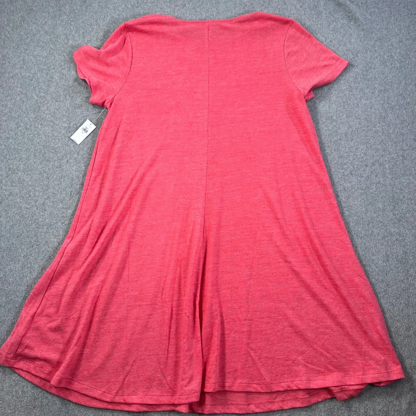 Old Navy Linen Blend Swing Dress Women's XL Coral Pink Short Sleeve New - Image 8