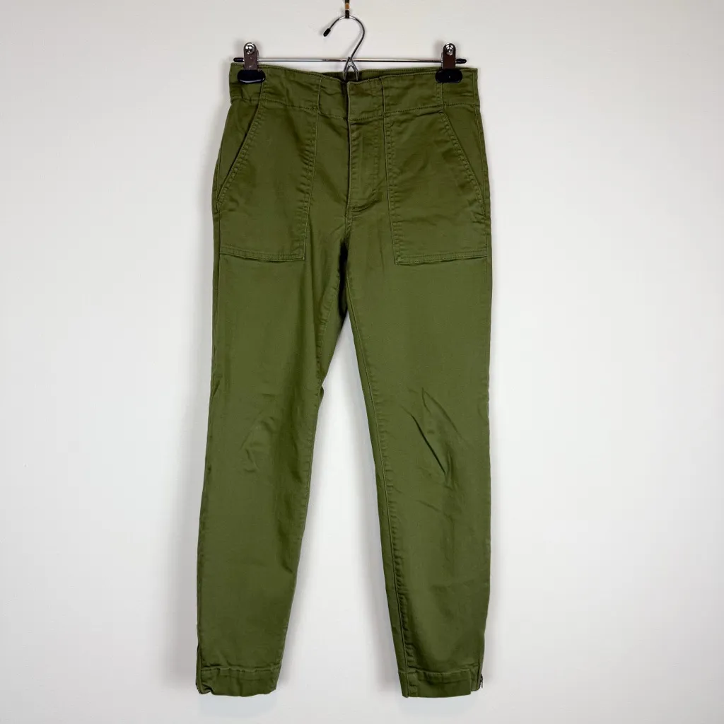 Kut From‎ The Kloth Reese Ankle Straight Leg Utility Pants Olive Green Size 0 - Image 3