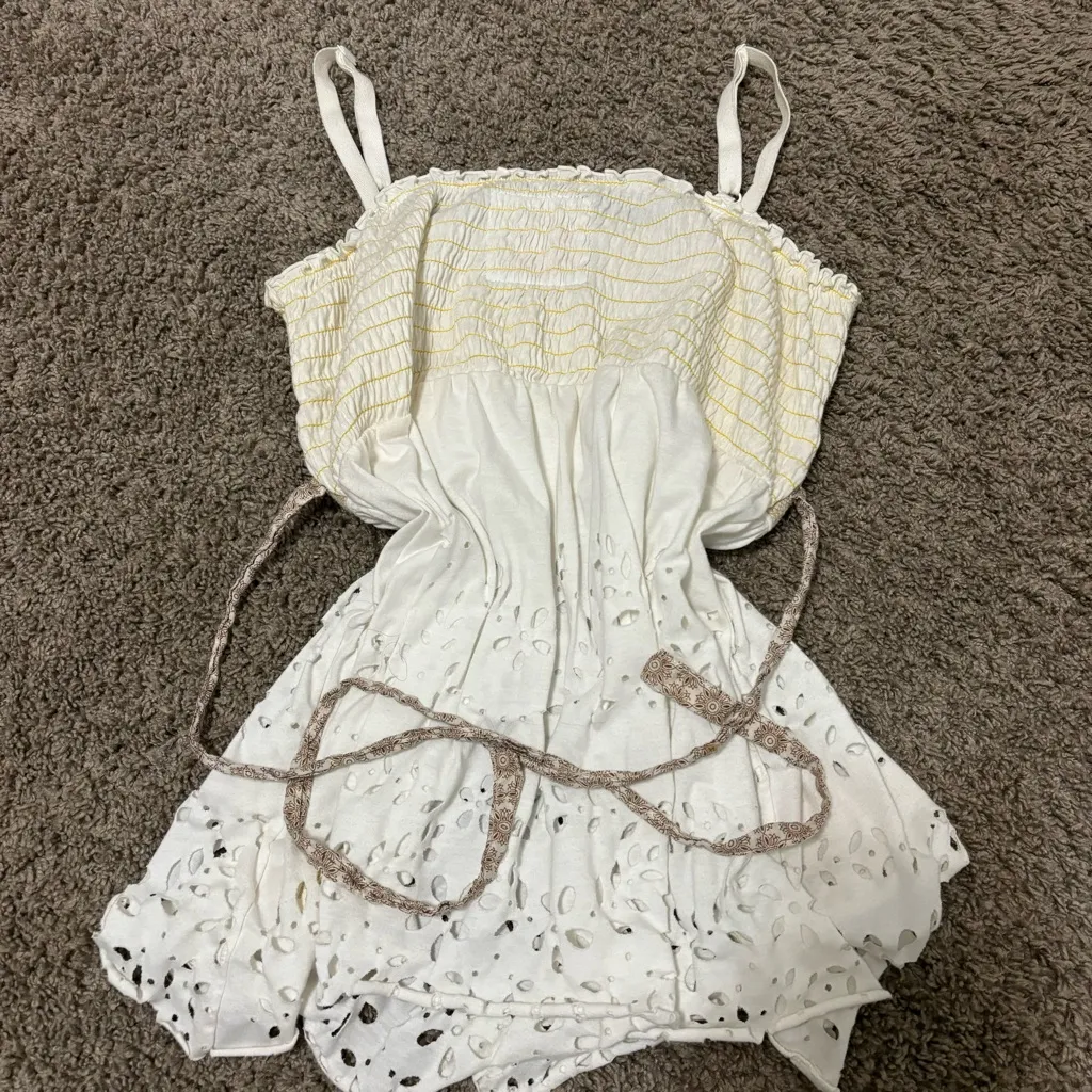 Y2K Free People Beaded Eyelet Tank Top - Image 3