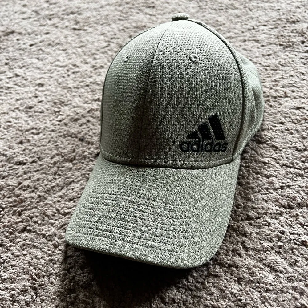 Adidas Stretch Fit Althetic Baseball Hat in Light Olive Green - Image 3