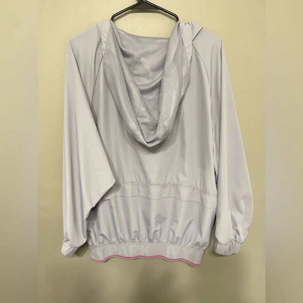Ivy Park Perforated Panel Hooded Jacket‎ Grey Size XS - Image 4