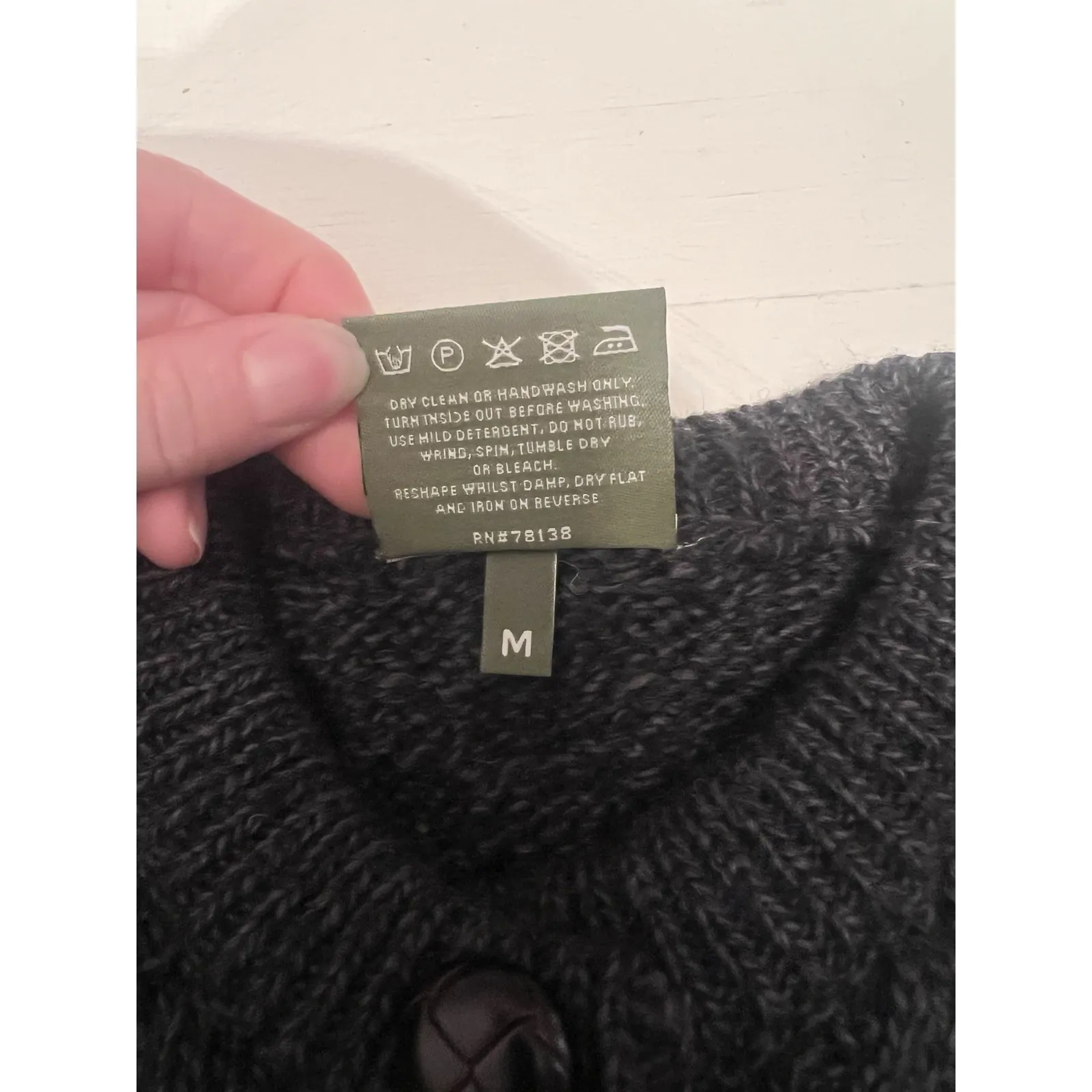 Shannon Woolen Mills Ireland 100% Merino Wool Cardigan Women's M Gray Chunky Size M - Image 4