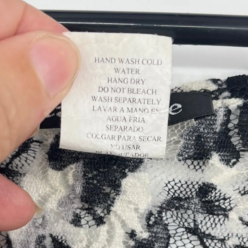 Vintage Y2K Carol Rose Mesh Lace Womens Top Sz XL Goth Grunge USA Mesh Rave Club Black - Image 10