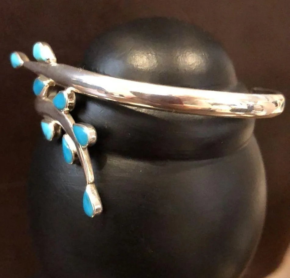 DOMINIQUE DINOUART DESIGNS DDD MEXICO Turquoise Sterling Silver Cuff Bracelet Blue - Image 5