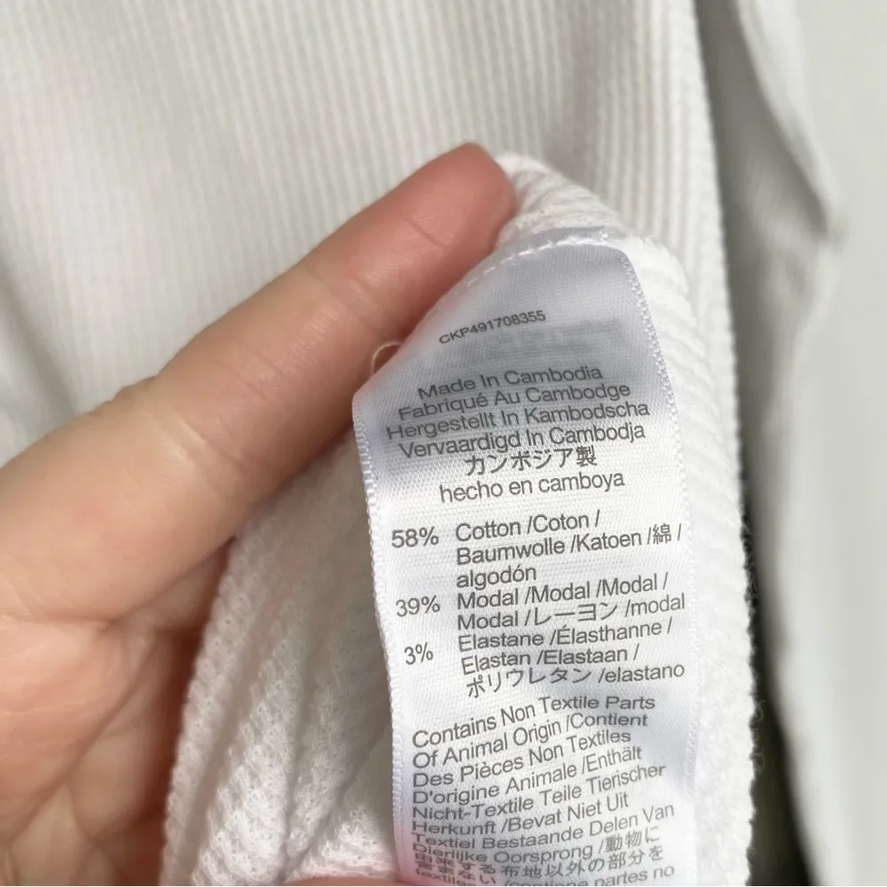 NWT Madewell Waffle Knit Henley Long Sleeve Top - Image 2