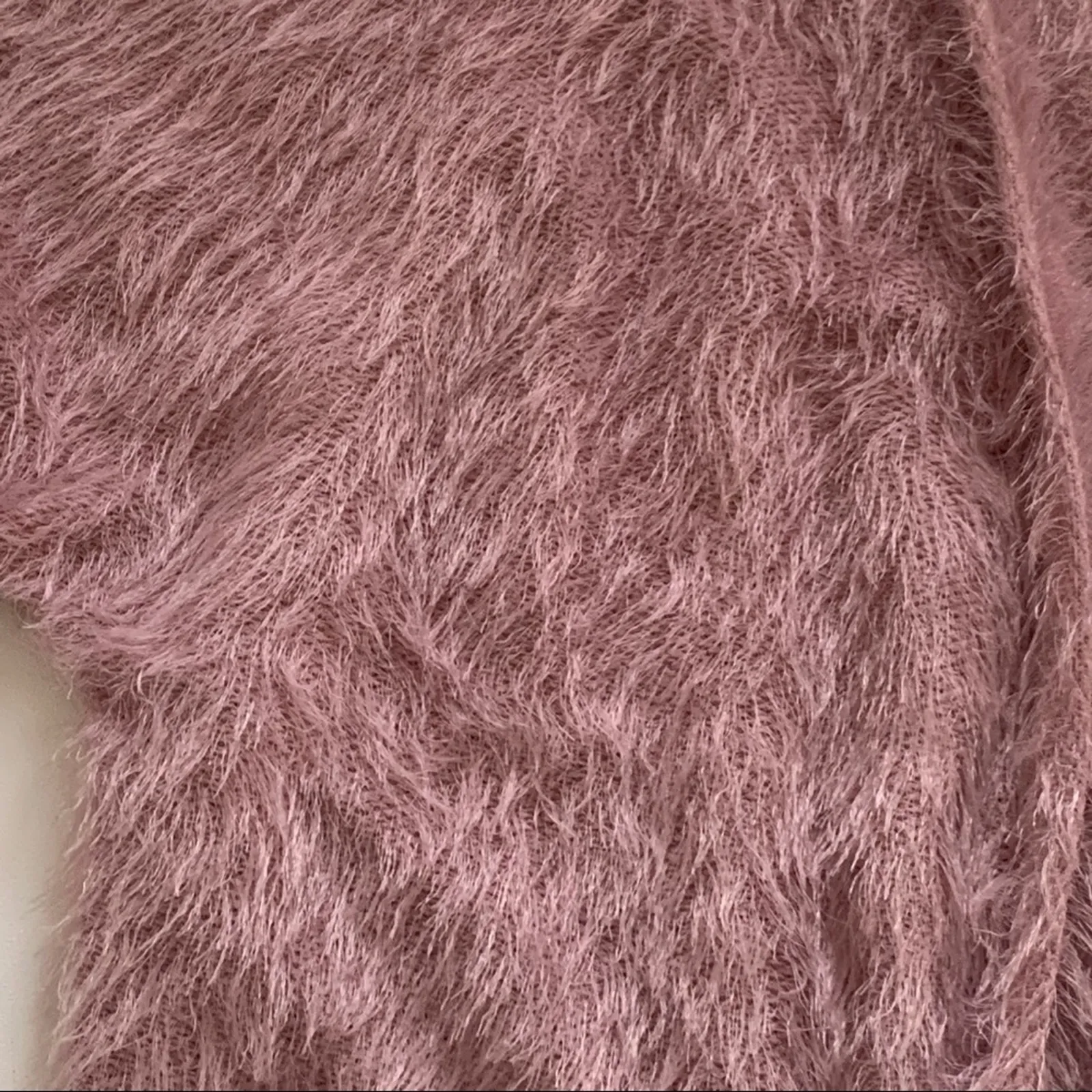 Another Reason Cardigan Sweater Mauve Teddy Bear Fuzzy Soft Open Front Small NEW Pink - Image 13