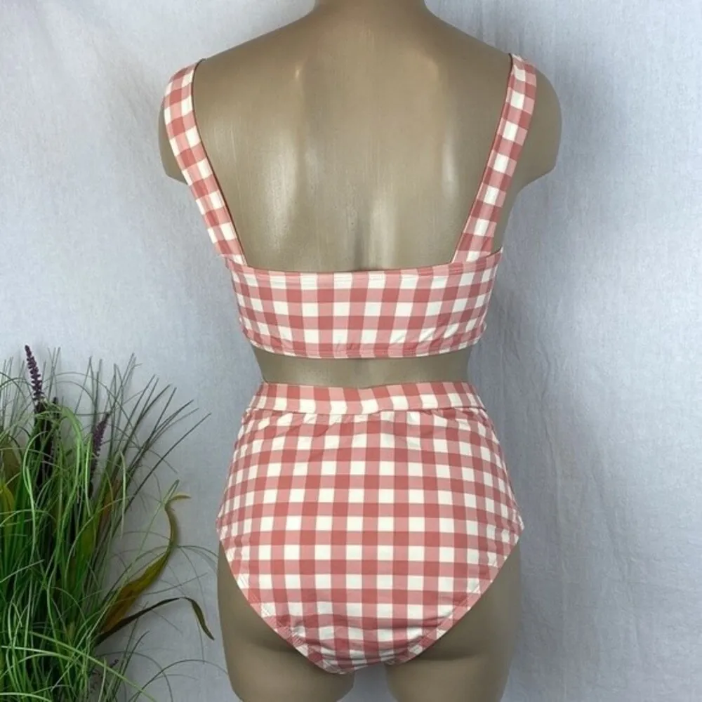 Ris-K Plaid Gingham 2 Piece Bikini Swim Suit M - Image 2