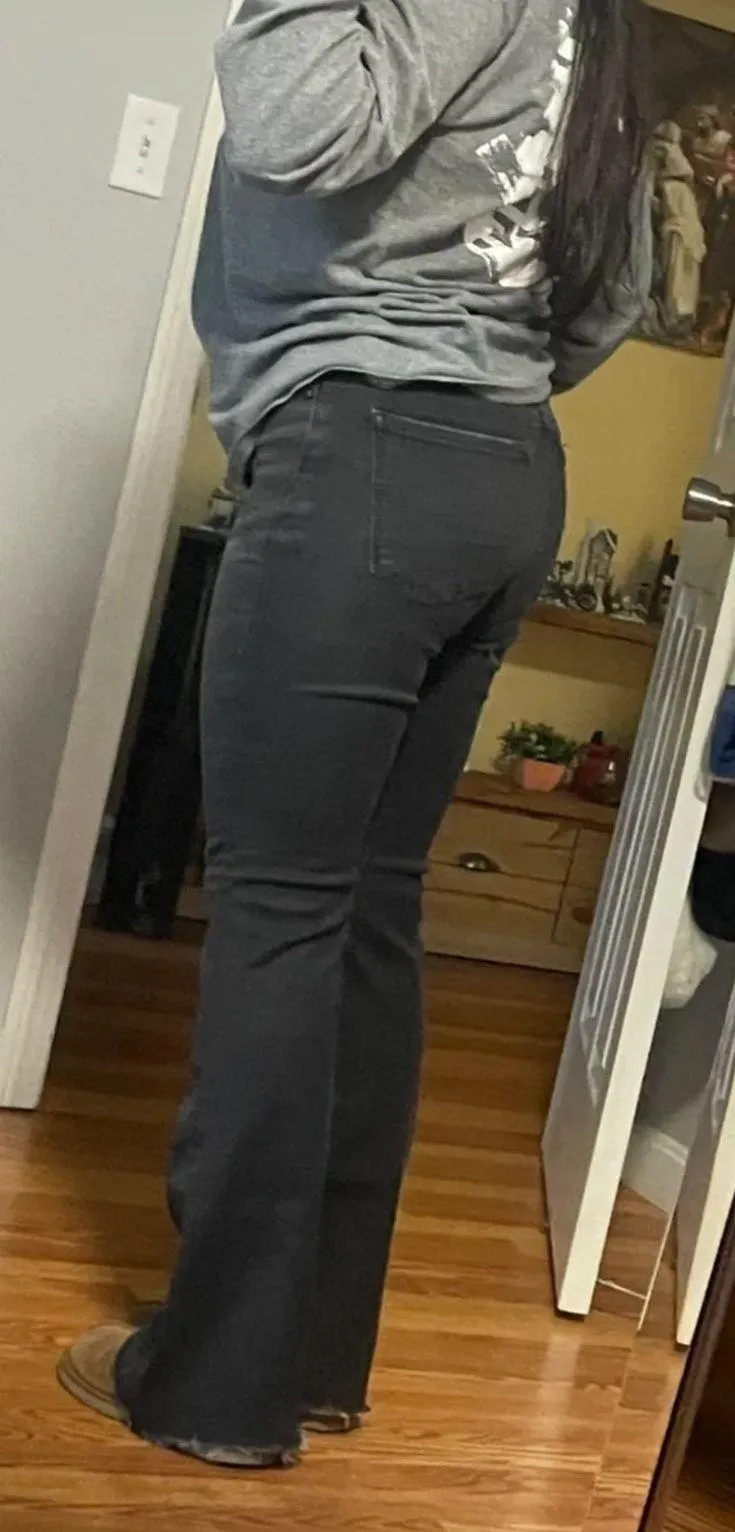 Next Level Stretch Black Curvy Super High-Rise Flare Jeans - Image 4