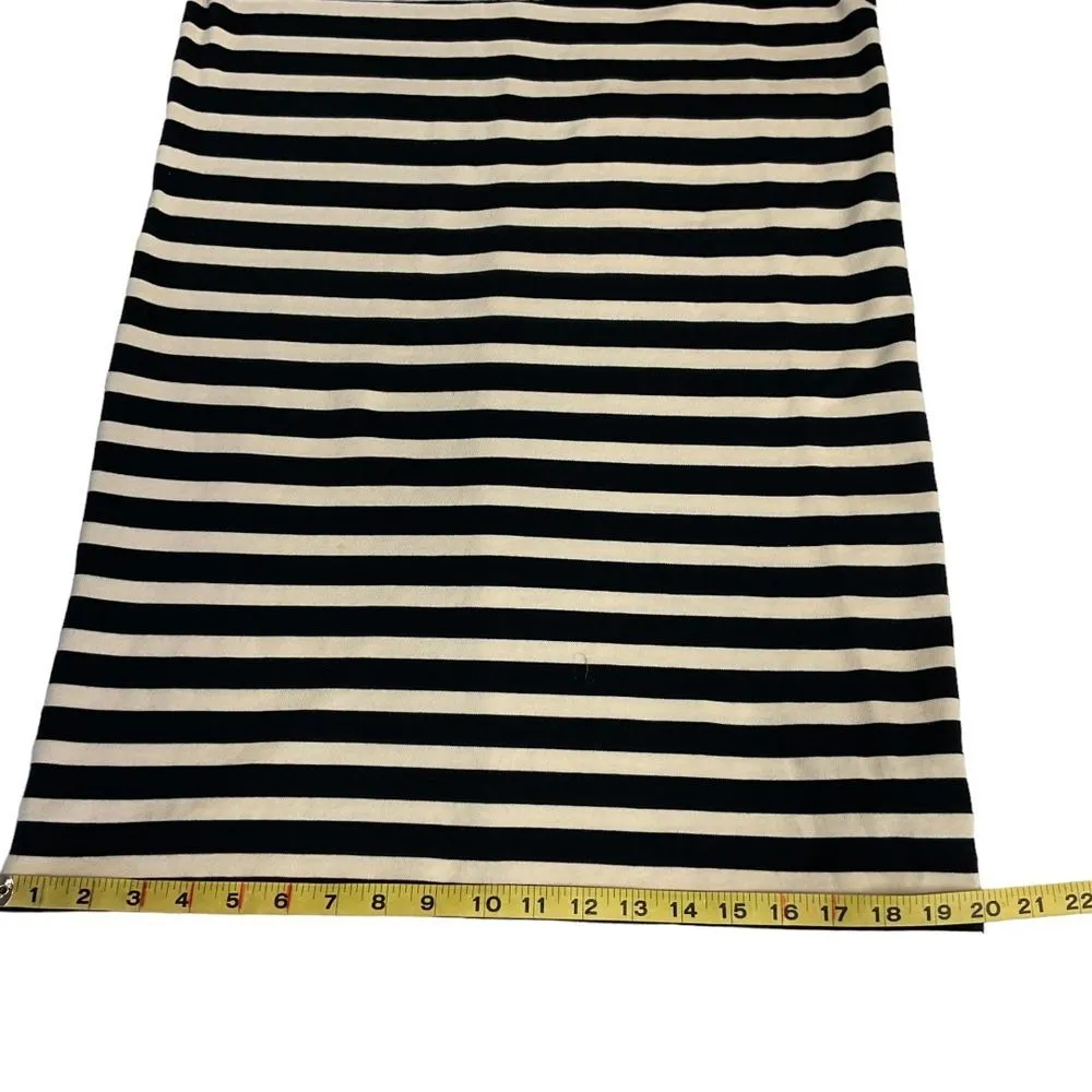 Joe Fresh Fisherman Striped‎ Cotton Long Sleeves Shift Dress Size M Black Cream - Image 8