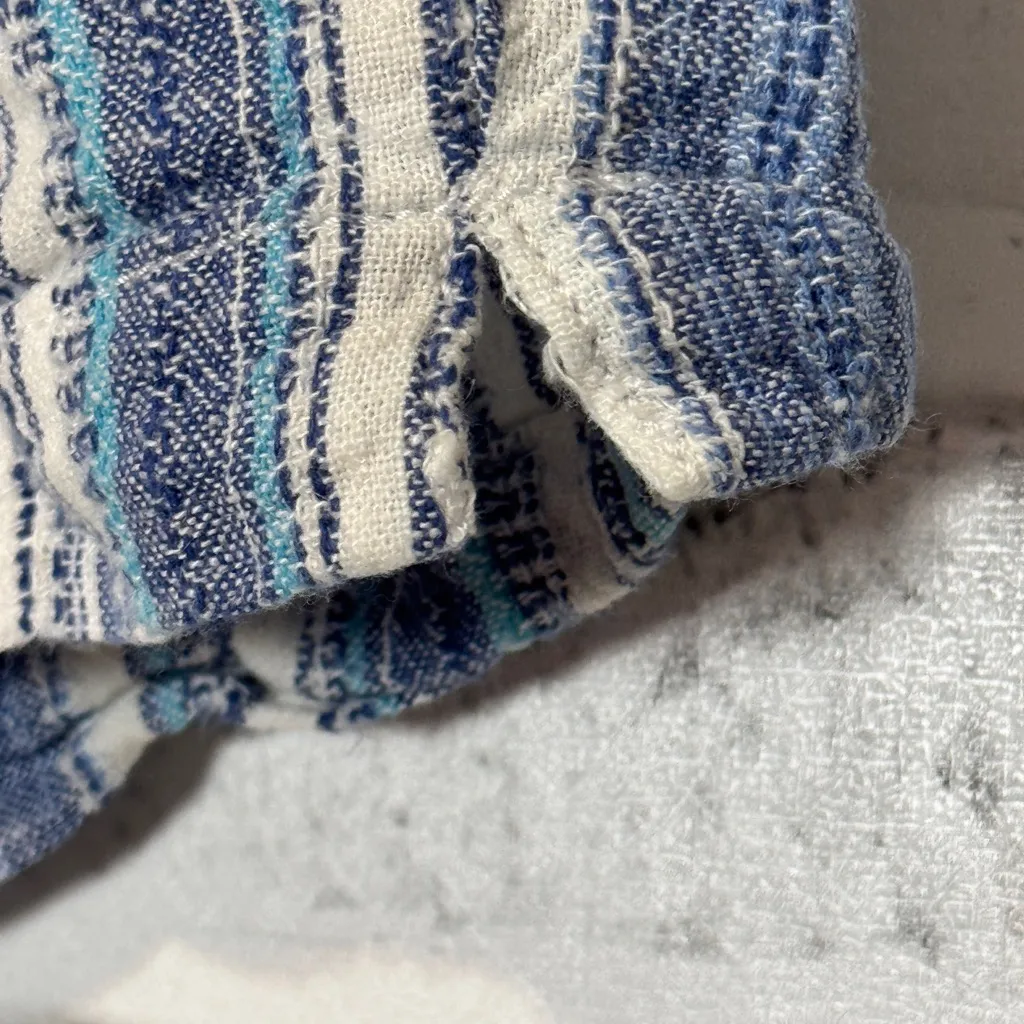 Briggs New York High Waist Blue Striped women’s Shorts size‎ XL linen blend - Image 3