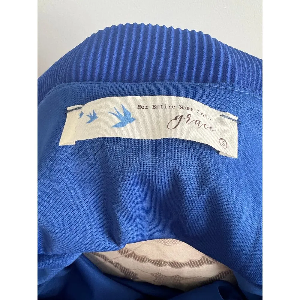 Her Entire Name Says Grace Sleeveless Pleated Dress Small Blue - Image 6