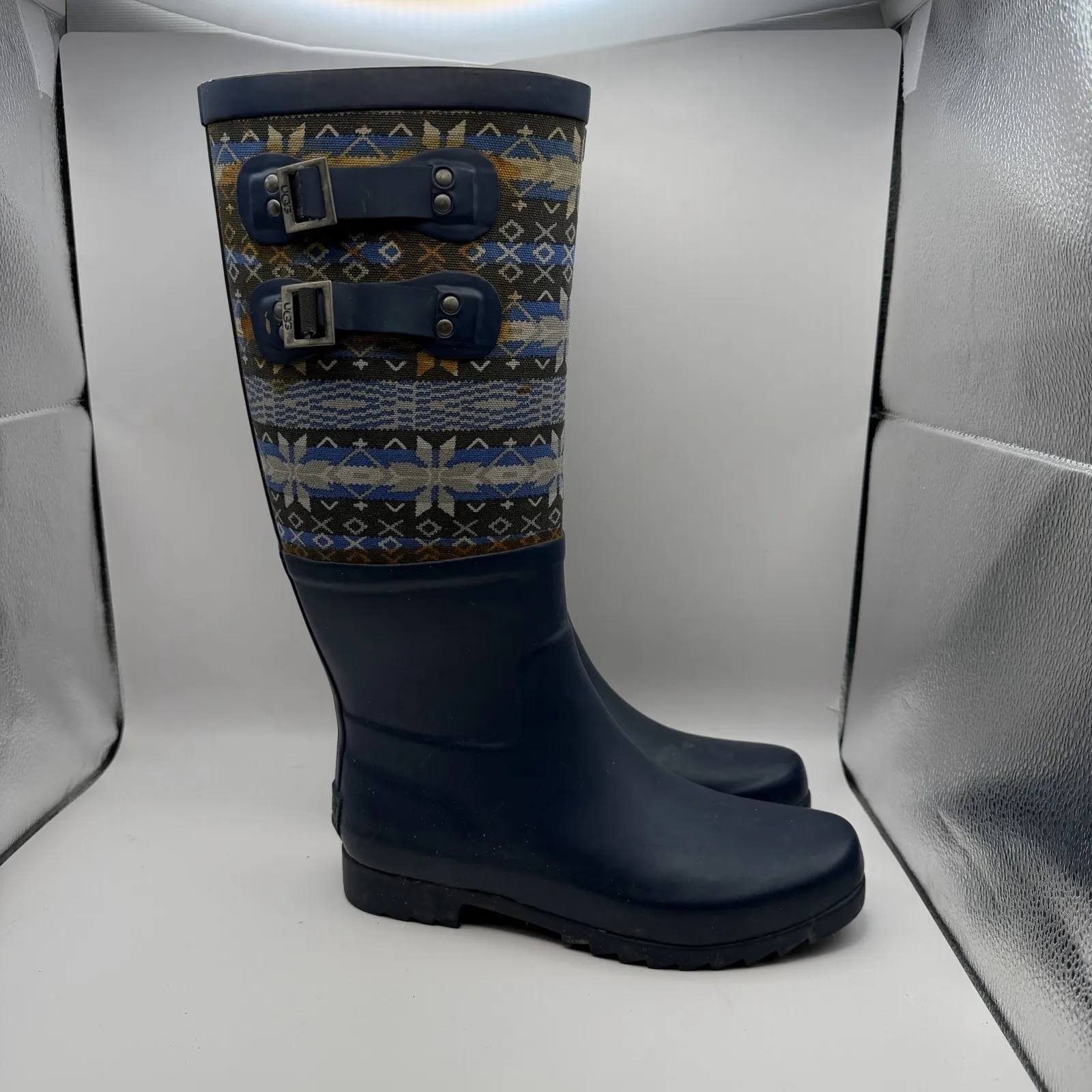 UGG AUSTRALIA 3460 Women's US 8 Sabene Blue Rubber Boots - Image 2