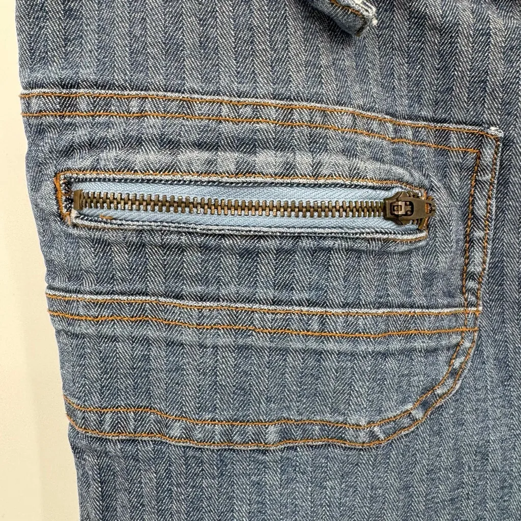 Vintage 80s Flat Back Jeans by The Blues Herringbone Denim Straight Leg Hi Rise Blue Size 12 - Image 5