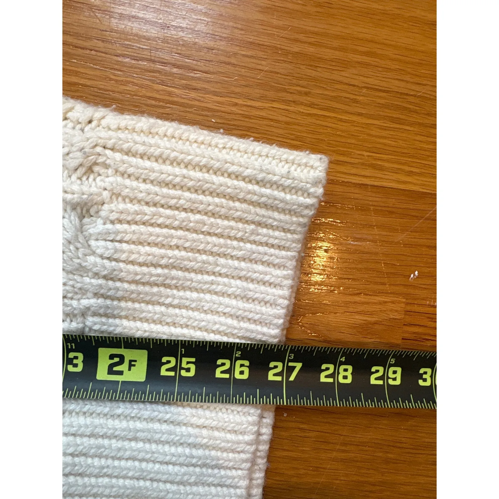 Reiss Navy Cream Chunky Knit Cable Turtleneck Sweater XS Wool Blend - Image 5