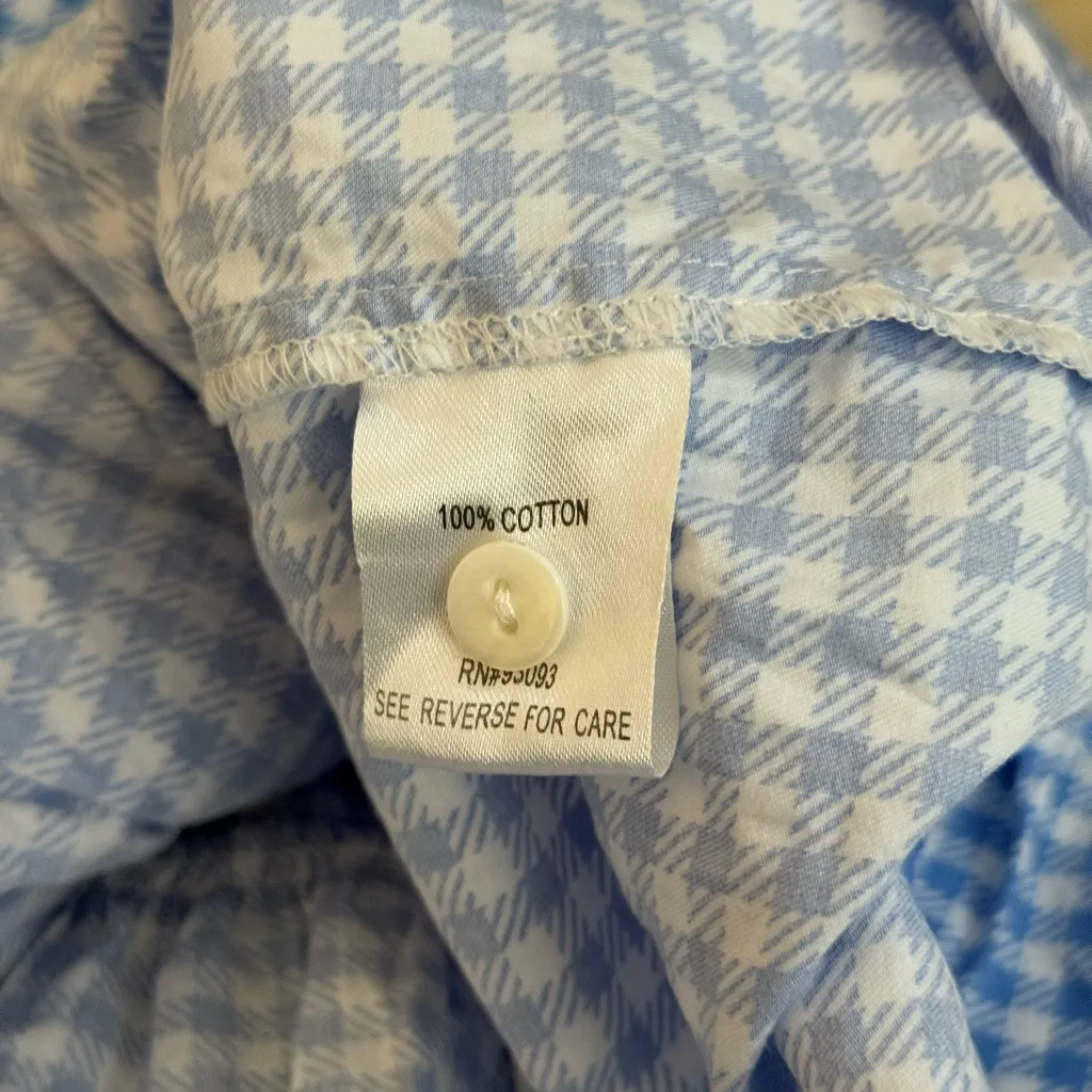 Tyler Boe Tuckernuck Hannah Gingham Shirt Tiered Mini Dress | Blue/White | XS Blue - Image 10