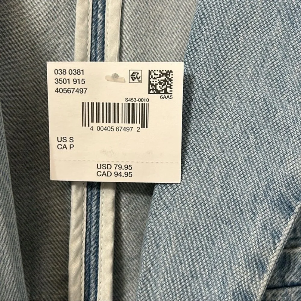 American Eagle Outfitters Light Blue Oversized Jacket(Size Small) - Image 10