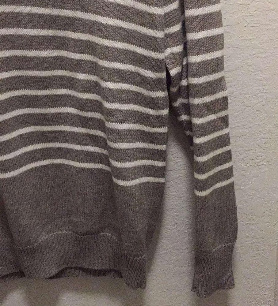 Gap V-Neck Striped Wool Blend Sweater Size L - Image 4