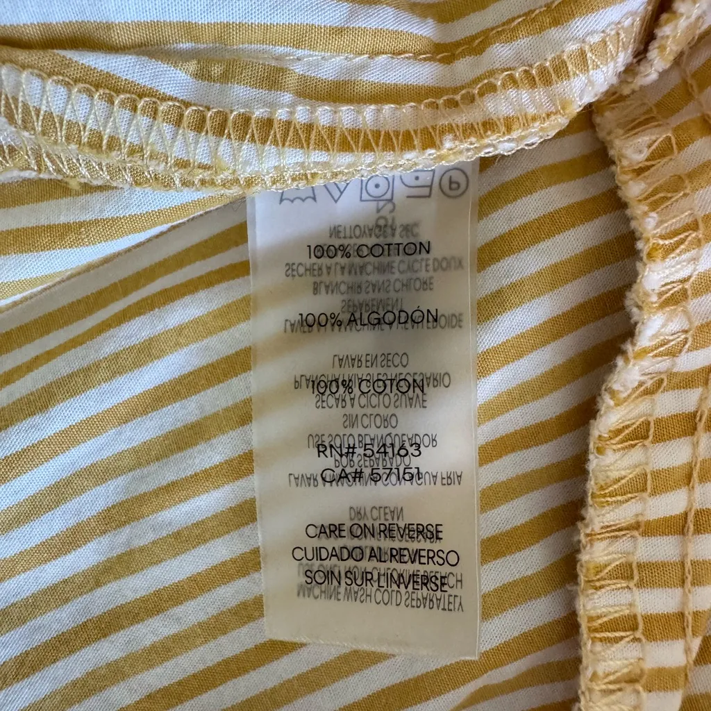 Calvin Klein Butter Yellow White Striped Cotton Short Dress Size 4 - Image 7
