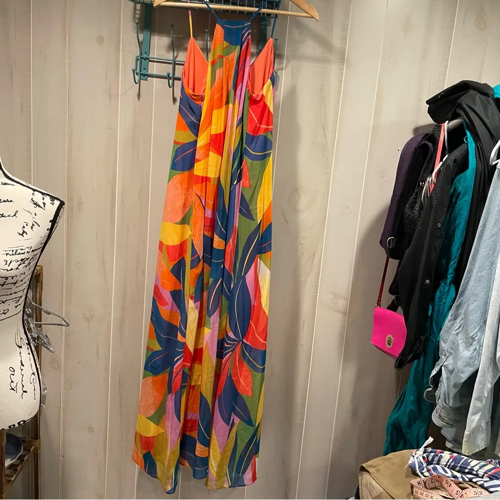 Cute NWOT floral tropixal maxi pull on dress Nicole Miller jungle beach safari - Image 10