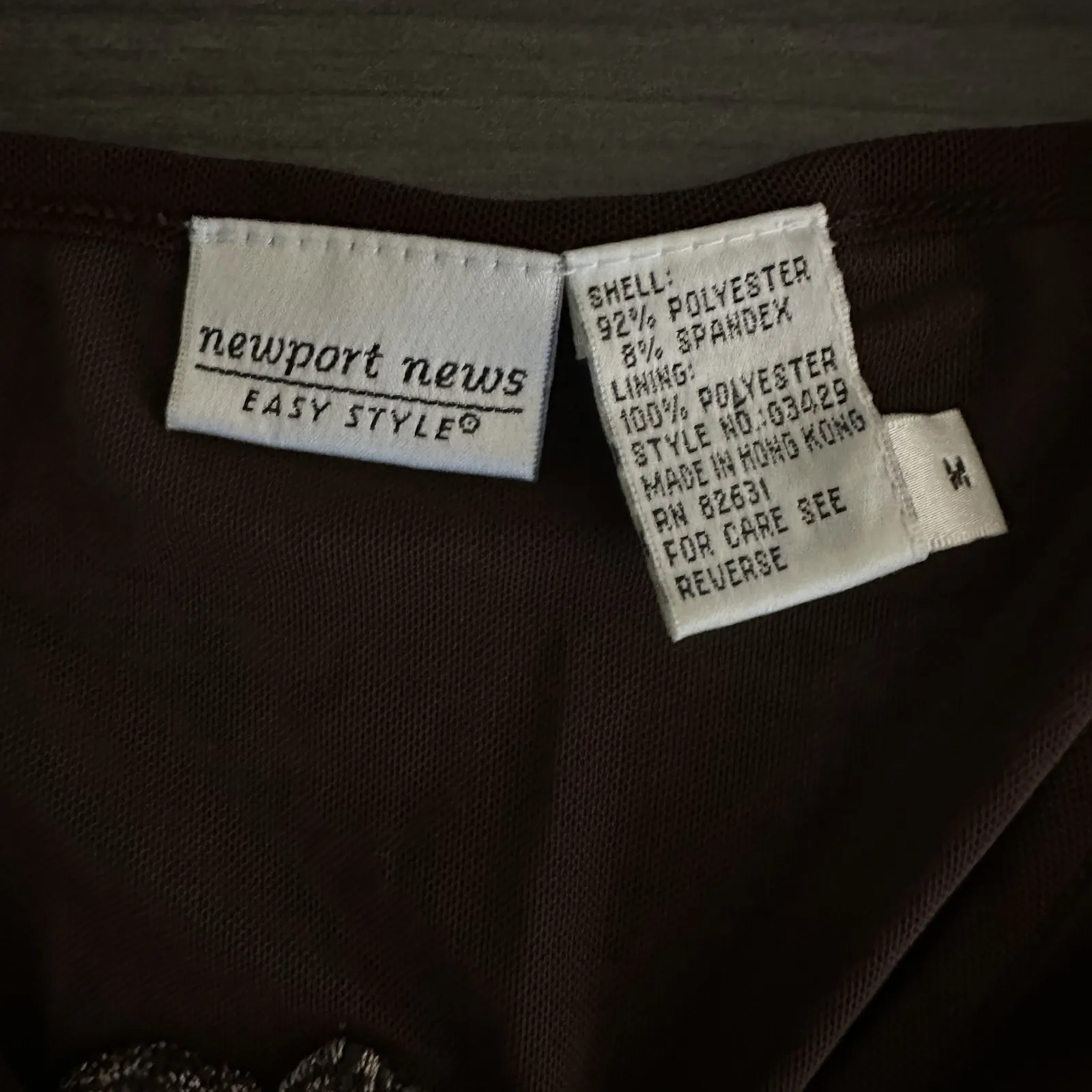 Vintage 90s Y2K Dainty Fairy Mesh Top Brown Embroidered Flowers Long Sleeve M*** - Image 8