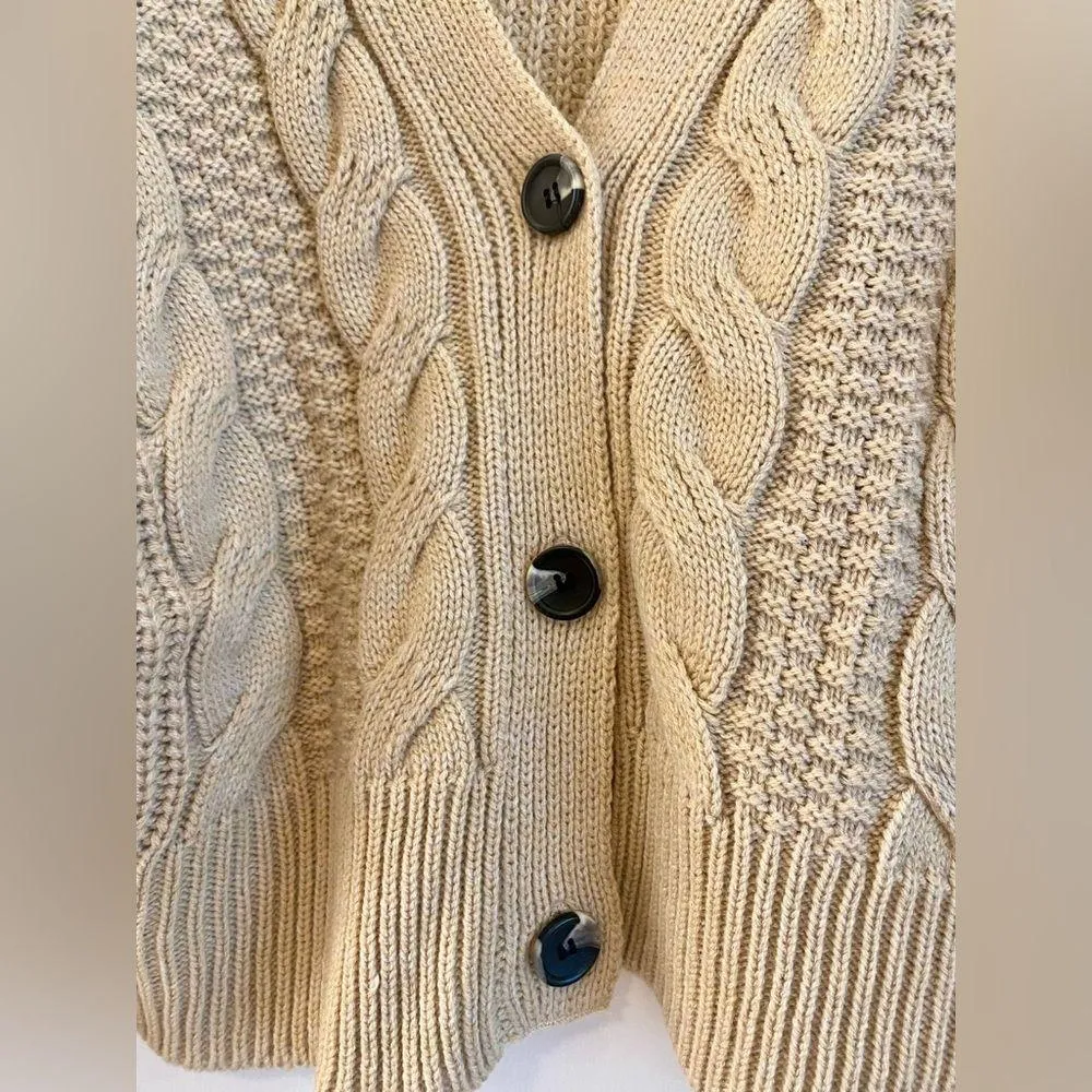 NWOT Love Tree Sweater Cardigan Beige Size Large - Image 3
