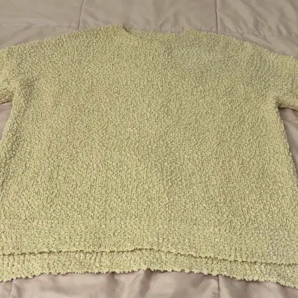 Textured Cream beige crewneck hi low Knit Sweater, size L cottagecore soft cozy Size L - Image 6