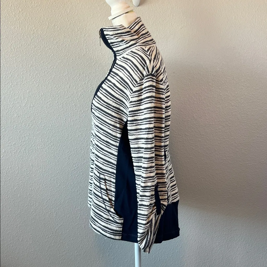 Ruby Rd Textured Striped Quarter Zip Blue Size Medium - Image 4