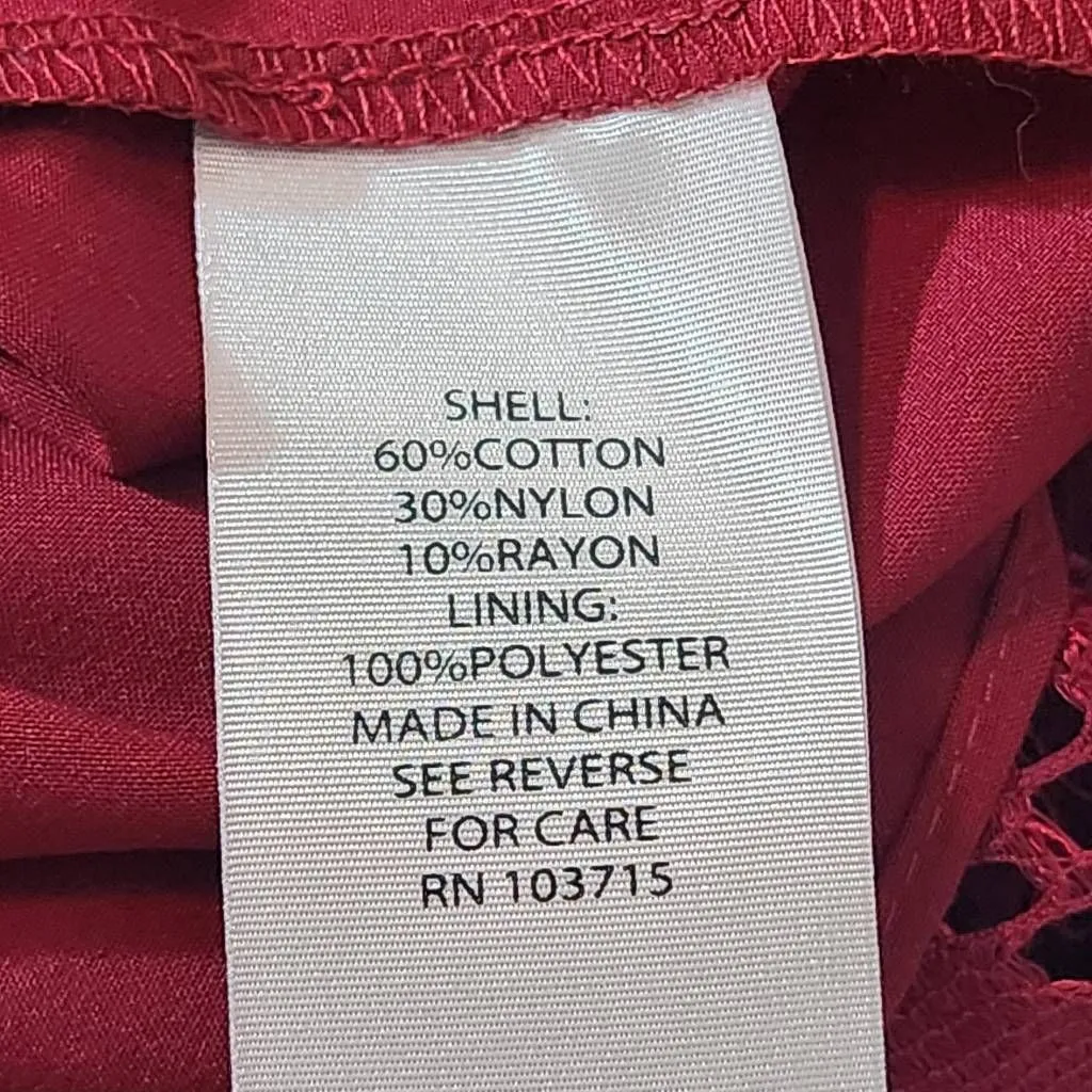 Nanette Lepore Burgundy Lace Blouse with Attached Tank Top Size XS Oxblood Top - Image 8