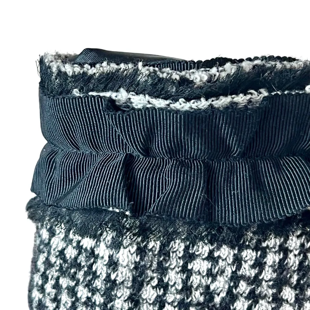 Ann Taylor Tweed 3/4 Sleeve Blazer 6 Rosette Black Virgin Wool Blend Career - Image 7