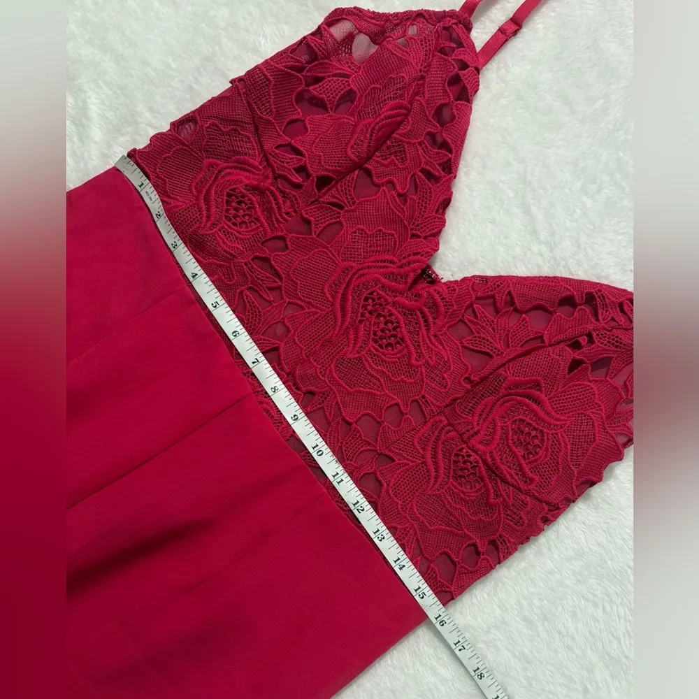 Bebe  Vibrant Pink Lace Bodice Jumpsuit - Image 8