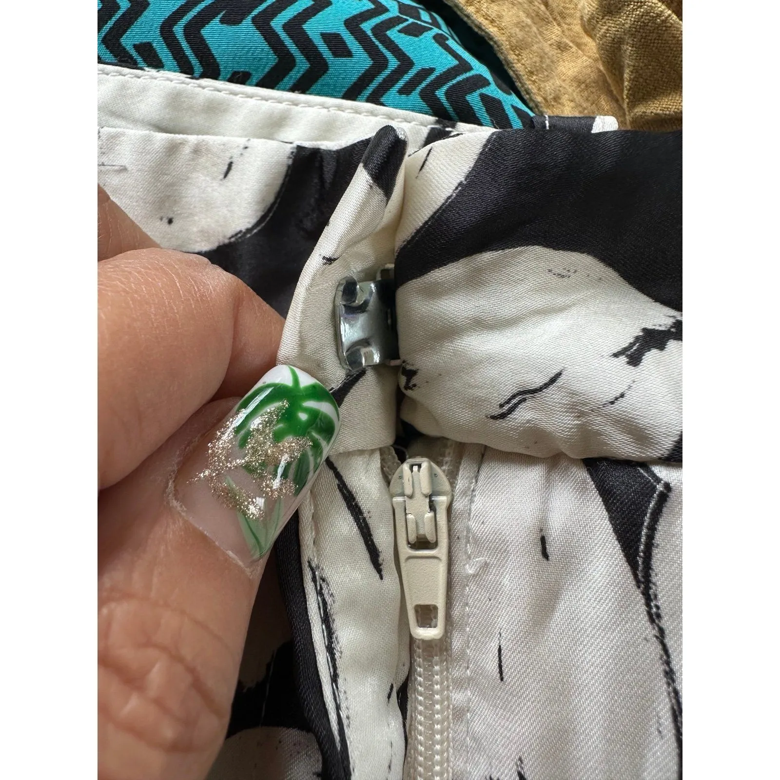 Zara Silky Satin Like Tropical Floral Side Pockets Wide Leg Pants Trousers XS - Image 5