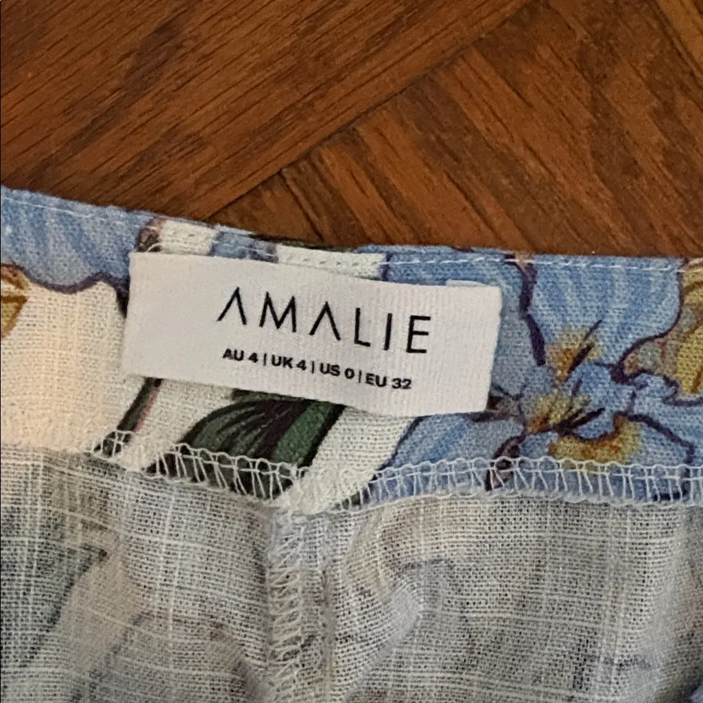 Amalie The Label High Waisted Linen Pants Blue Size 0 - Image 2