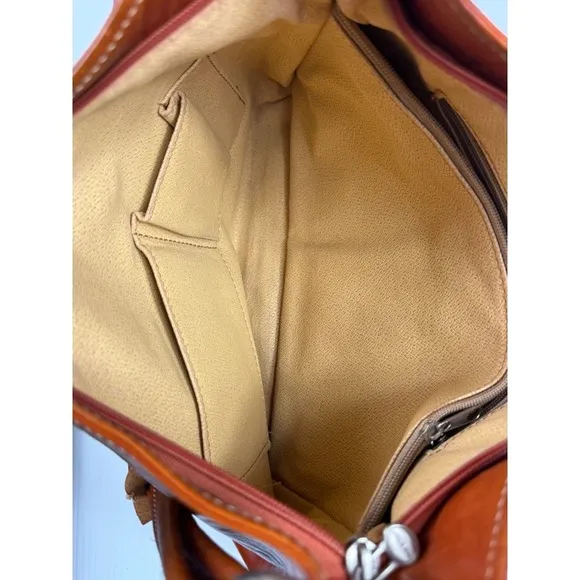 Micro Firenze Leather Hobo Bag Designer Ring Accent‎ Shoulder Bag Brown - Image 9