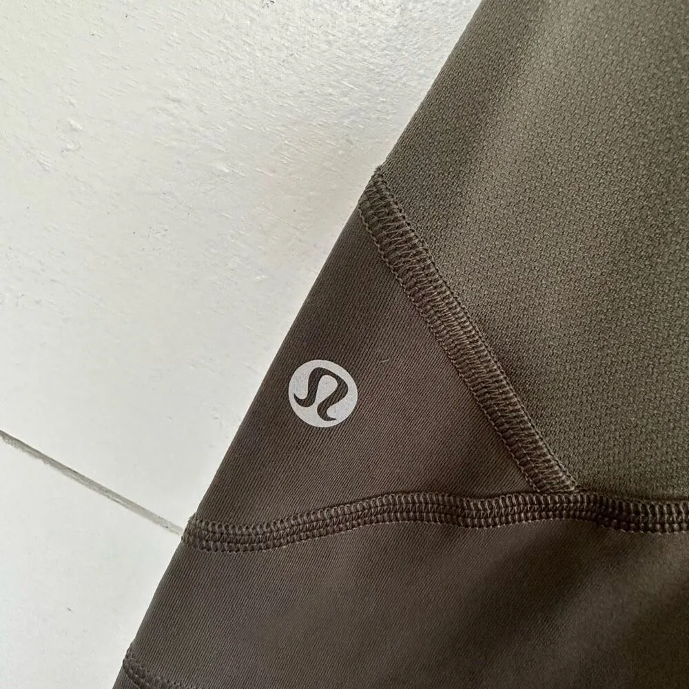 Lululemon Women’s 8 Dark Olive Pace Rival Crop Luxtreme 22” - Image 2