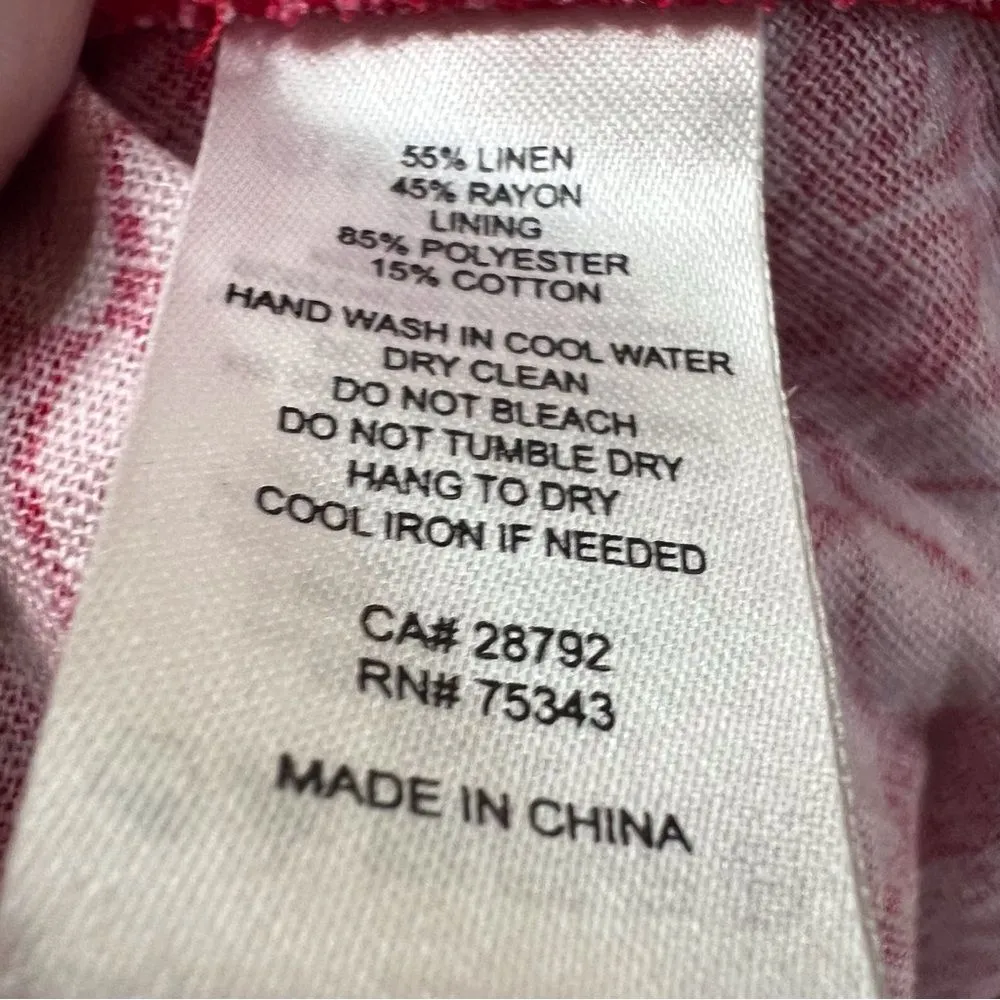 House of Harlow 1960 x Revolve Red Linen Bandana Print Dress Size Large Tie - Image 3